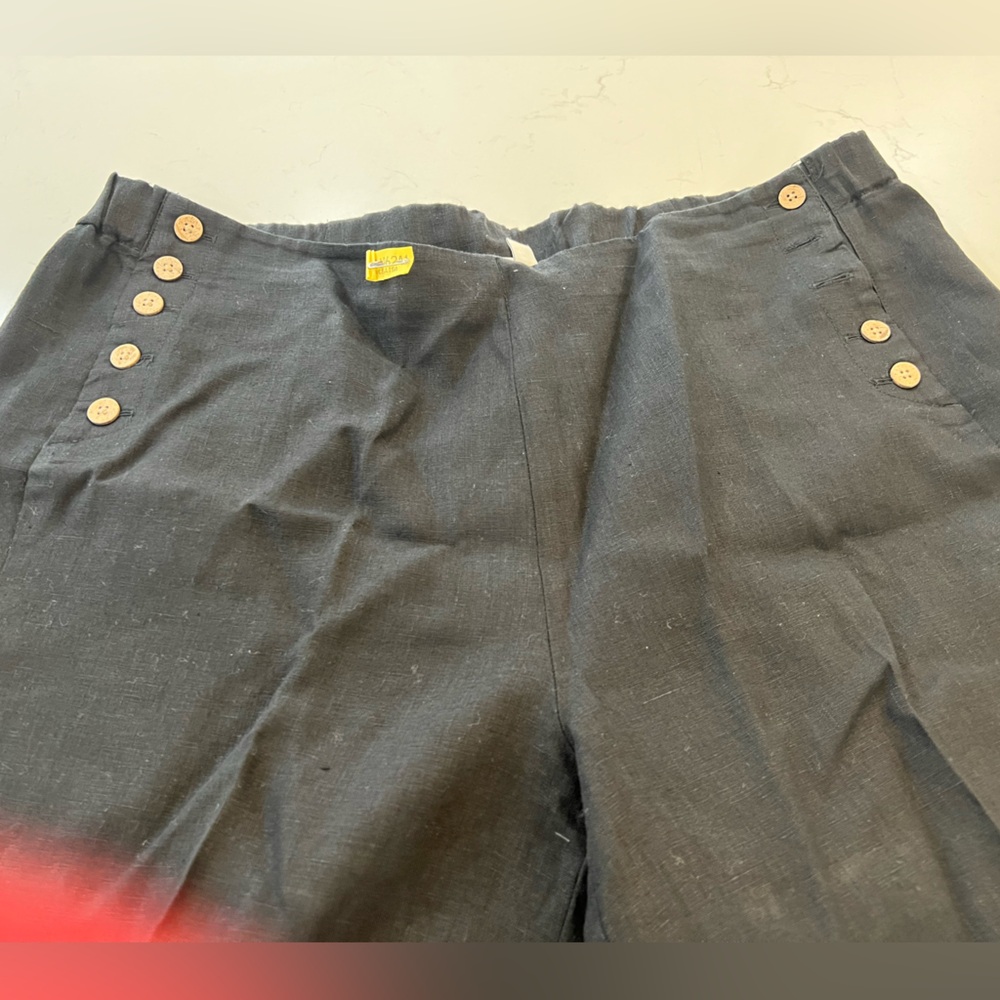 J. Jill Gray Wide Leg Pants with Button Detail